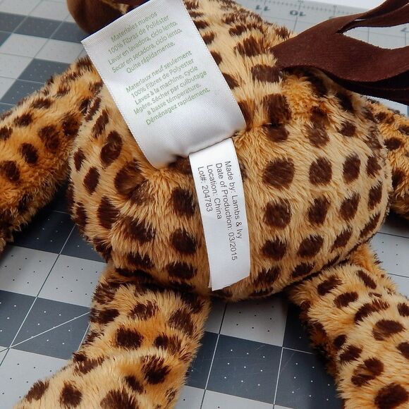 Lambs & Ivy Safari Express Giraffe Plush Stuffed Animal Spotted Fringe Plushie - Picture 7 of 7